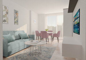 Living Modern  in culori pastelate (17.2 m²)