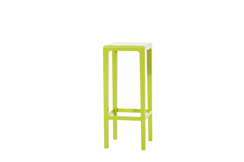 Scaun de bar din lemn de stejar Rioja Green High, l32xA32xH80 cm