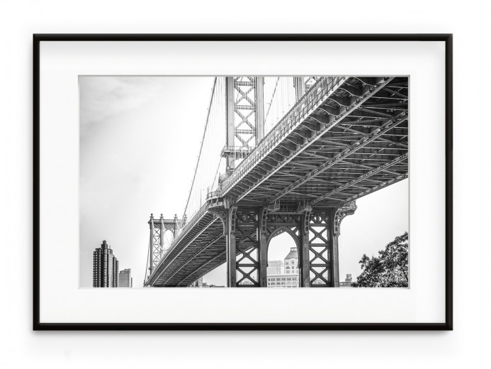 Tablou Brooklyn Bridge Aluminium Noir