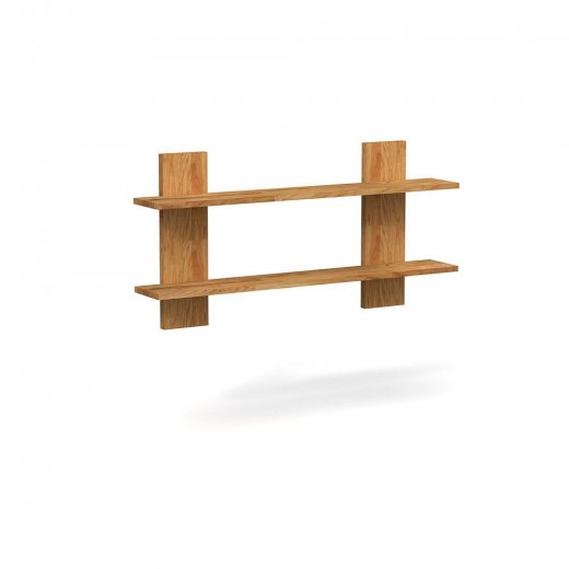 Etajera din lemn masiv de stejar natural Cubic, L120xl21xh60 cm