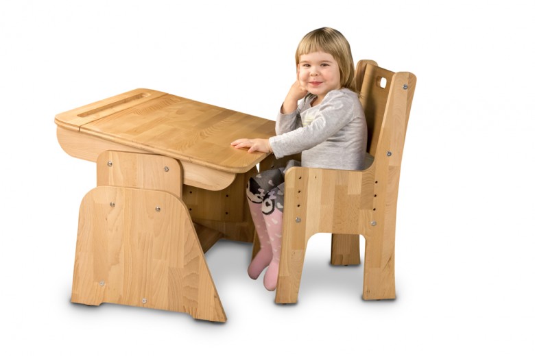 Masa de birou din lemn de fag, Ecodesk, L70xl55h46 cm