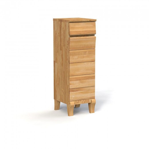 Cabinet din lemn masiv de stejar, cu 6 sertare Bona Natural, l40xA46xH126 cm
