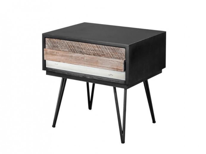 Noptiera din lemn de salcam si MDF, Adesso B02, l60xA45xH58 cm