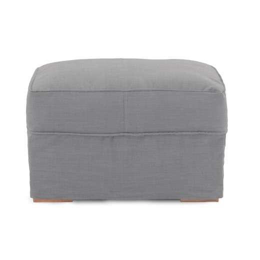 Taburet tapitat cu stofa, cu picioare din lemn de fag Jane Light Grey, l67xA55xH46 cm