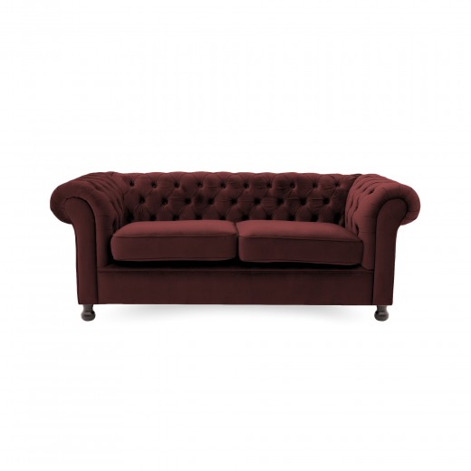 Canapea Fixa 3 locuri Chesterfield Burgundy Red