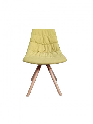 Scaun tapitat cu stofa, cu picioare de lemn Joy Yellow l47xA54xH80 cm