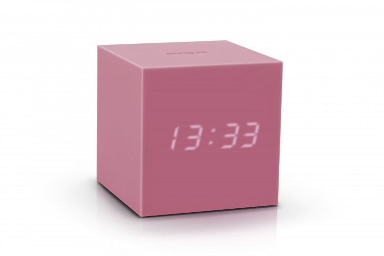 Ceas inteligent cu senzor de alarma Gravity Cube Click Clock Pink