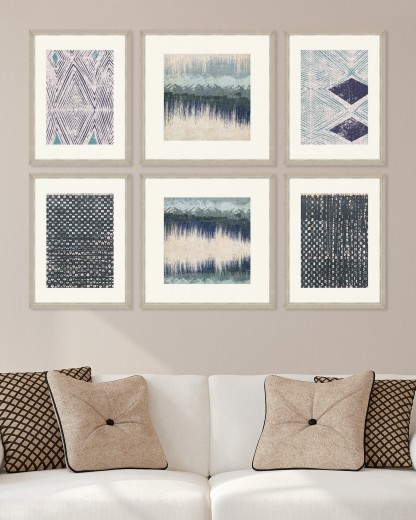 Tablou 6 piese Framed Linen Abstract Textiles