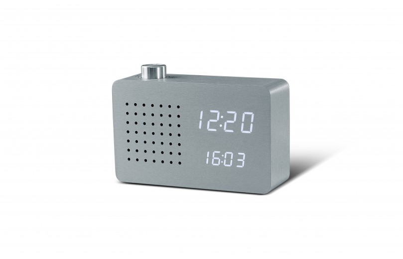 Ceas Radio Click Clock Aluminium