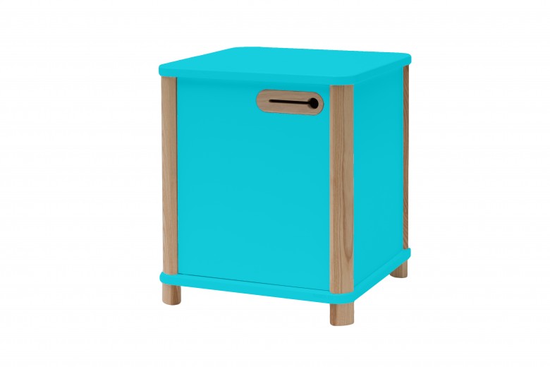 Cabinet din MDF si lemn de frasin, 1 usa Ashme Dark Turquoise, l42xA42xH48 cm