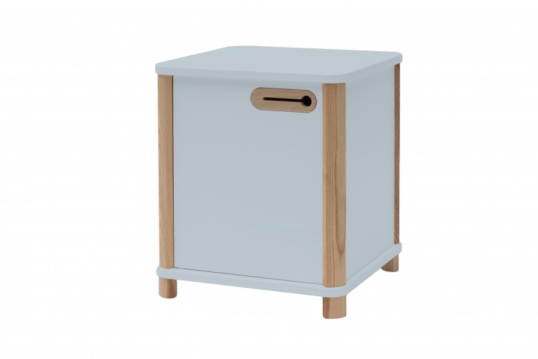 Cabinet din MDF si lemn de frasin, cu 1 usa Ashme Light Grey, l42xA42xH48 cm
