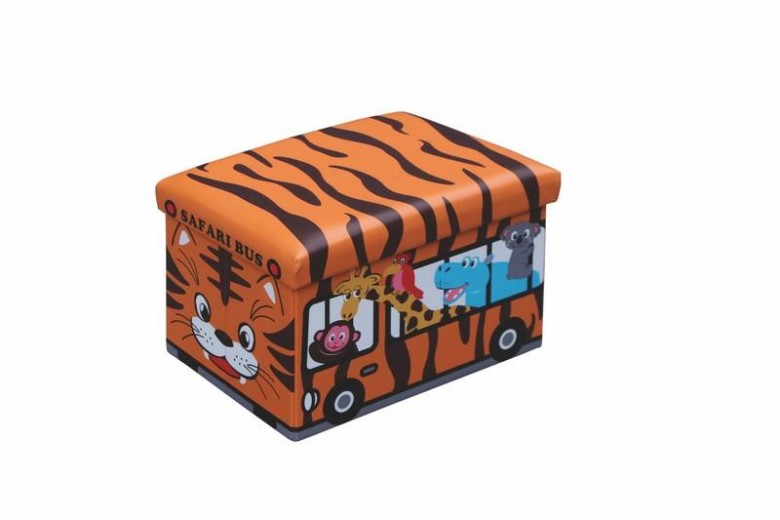 Taburet pentru copii, cu spatiu de depozitare Kirra Orange, l48xA32xH32 cm