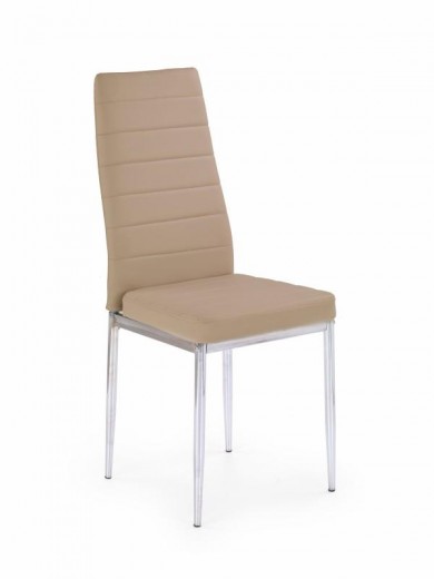 Scaun metalic tapitat cu piele ecologica Kai-70C Bej