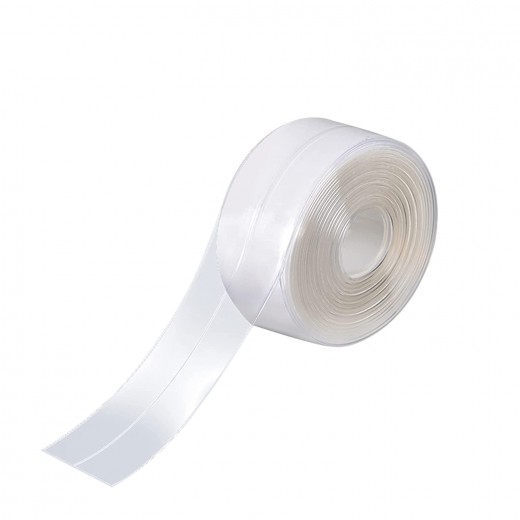 Banda adeziva etansare pentru baie, din plastic, Mildew Proof Transparent, L320xl3,8 cm 
