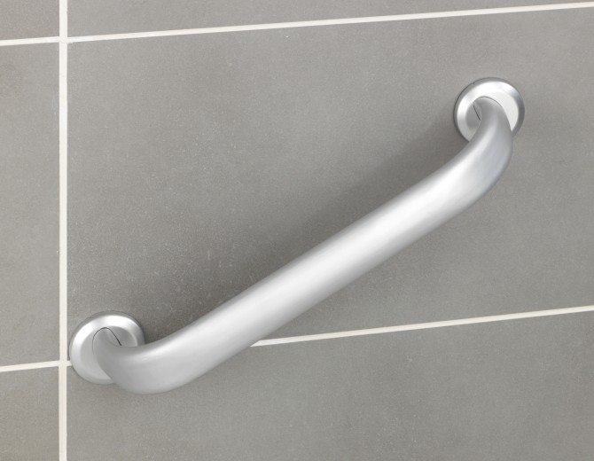 Bara de sprijin pentru baie, din aluminiu, Secura Premium, L43 cm