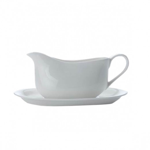 Sosiera Cashmere Gravy Boat & Saucer Alb,550ml