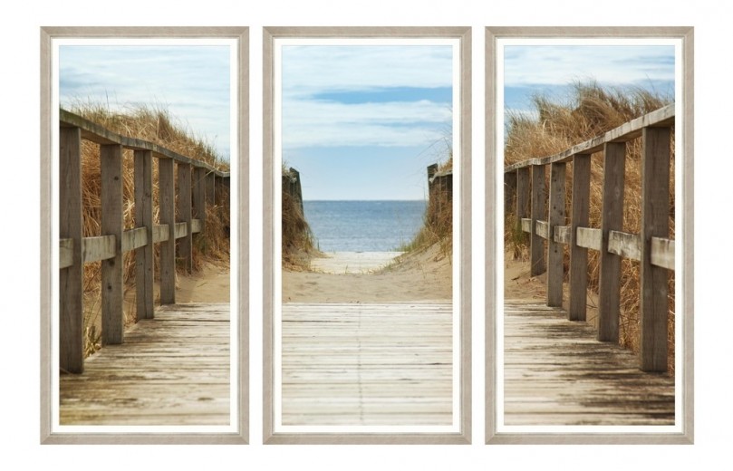 Tablou 3 piese Framed Art Beach Path 