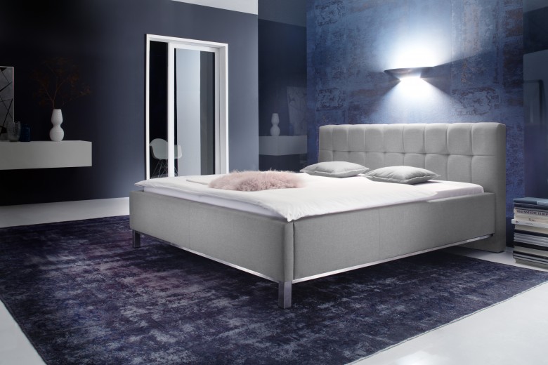 Pat tapitat cu stofa Bellanotte Light Grey 1