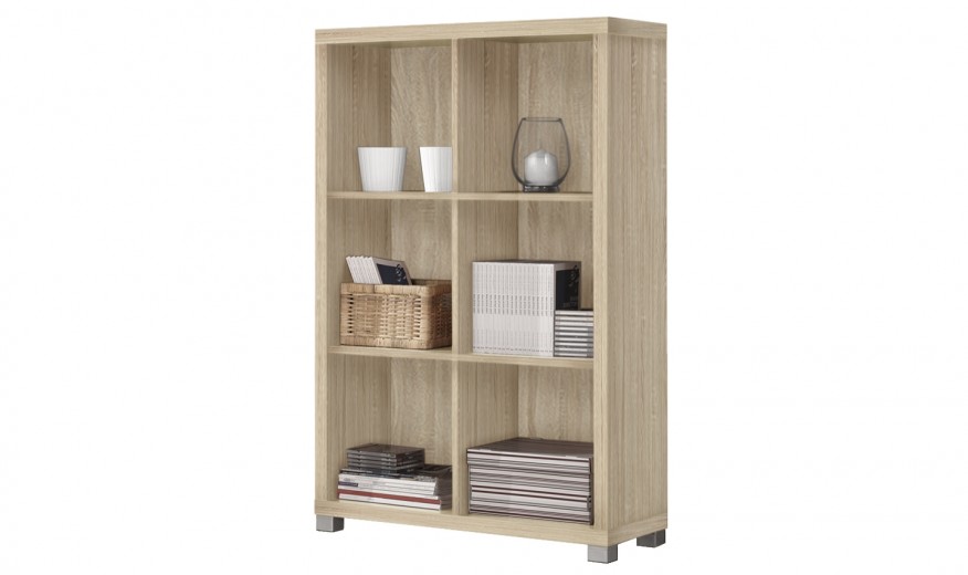 Biblioteca din MDF Oscar Low Natural, l80xA29xH121 cm