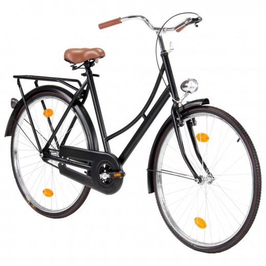Bicicleta olandeza, cadru metalic, Dutch Bike Negru / Maro