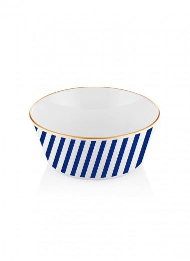 Bol pentru salata, din ceramica, Lagoon Alb / Albastru, Ø25xH5 cm