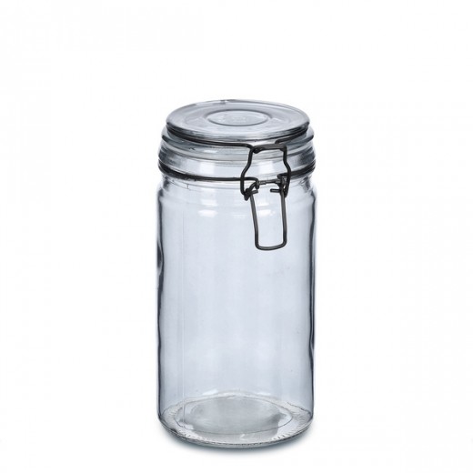 Borcan pentru depozitare cu capac, inchidere ermetica, Clip Closure Fumuriu Medium, 750 ml, Ø10xH15 cm