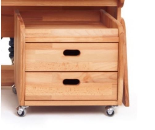 Cabinet din lemn de fag, cu 2 sertare Ecodesk Natural , l42xA40xH35 cm