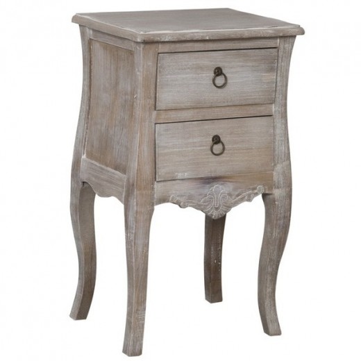 Cabinet din lemn de plop, furnir si MDF, cu 2 sertare Merano ME021B Light Brown, l36xA31xH68 cm