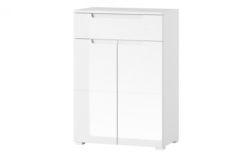 Cabinet hol din pal si MDF cu 1 sertar si 2 usi Gabrielle 19 Alb, l70xA40xH101 cm