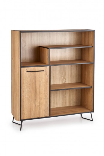 Cabinet din pal si metal, cu 1 usa Lockhart KM-2 Stejar, l110xA40xH130 cm