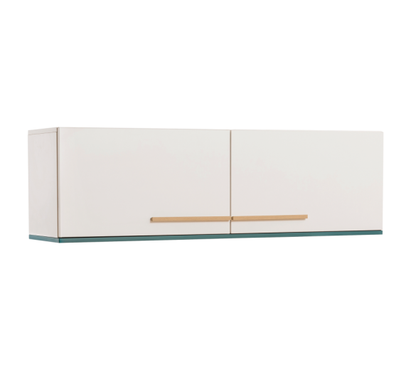 Cabinet suspendat din pal cu 2 usi, pentru tineret Lofter White / Turquoise, l131xA35xH40 cm