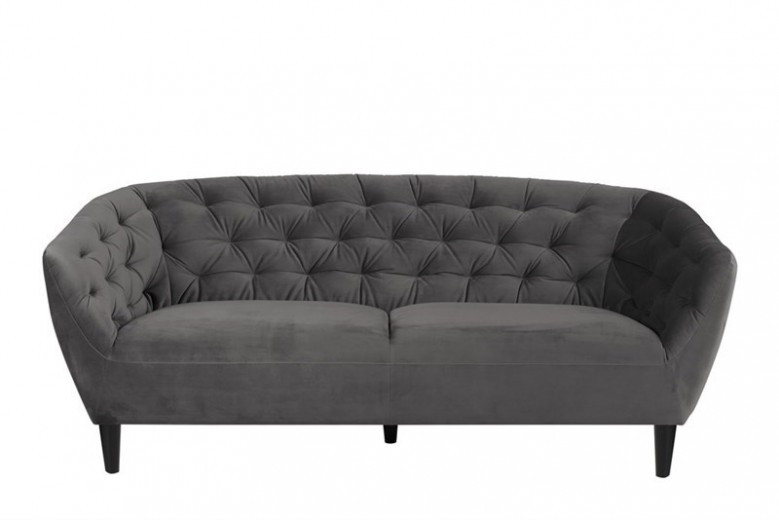 Canapea 3 locuri tapitata Ria Dark Grey