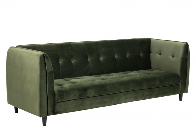 Canapea extensibila tapitata cu stofa, 3 locuri Jonna Velvet Verde Inchis, l235xA87xH85 cm