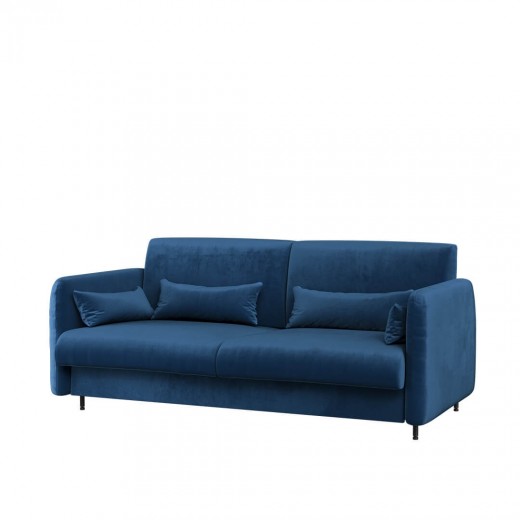 Canapea Fixa BC18 Bleumarin, 2 Locuri, pentru Pat rabatabil pe perete 200 x 140 cm Bed Concept Vertical Alb Lucios, l164xA93xH74 cm