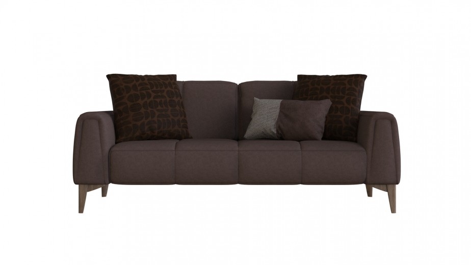 Canapea fixa tapitata cu stofa, 2 locuri, Gift Maro Inchis, l200xA102xH86 cm