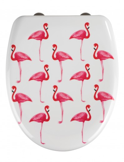 Capac toaleta din duroplast, Flamingo Alb / Roz, l38xA45 cm