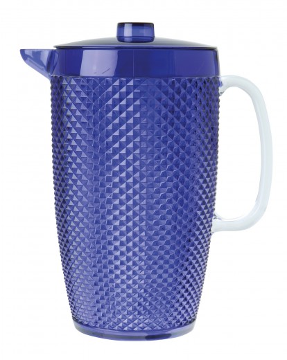 Carafa cu capac pentru apa, din plastic unbreakable, 2,5L, Ø15xH25 cm, Diamond Albastru