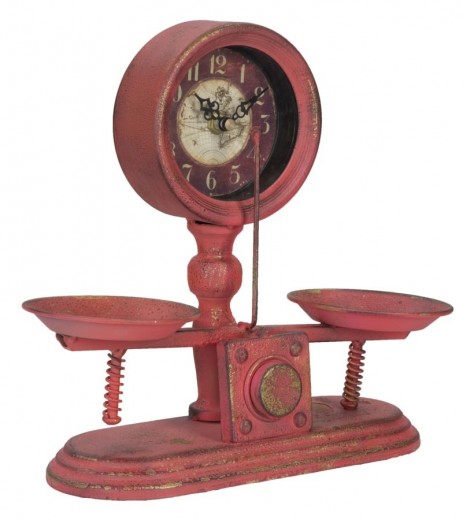 Ceas de masa Balance Rosu, 29 x 26 cm