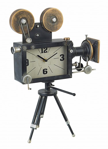 Ceas de masa Charles Cinema 259-1 Alama Antichizata / Negru, L33xl16xH45 cm