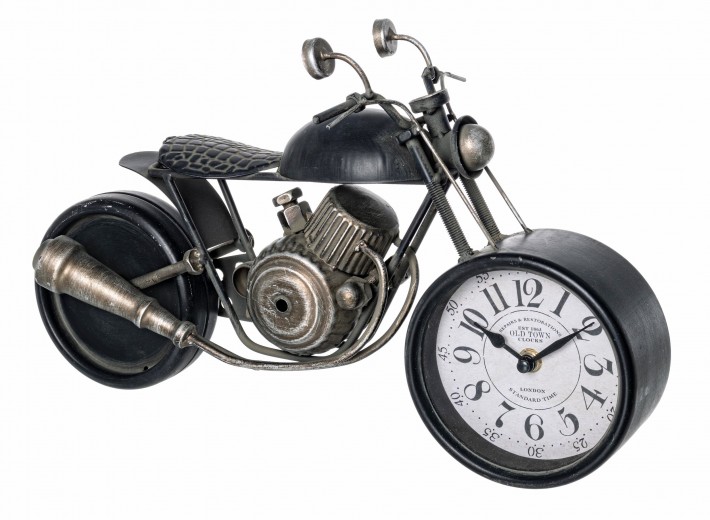 Ceas de masa Charles Motorcycle 139-2 Bronz Antichizat / Negru, L39,5xl14,5xH23,5 cm