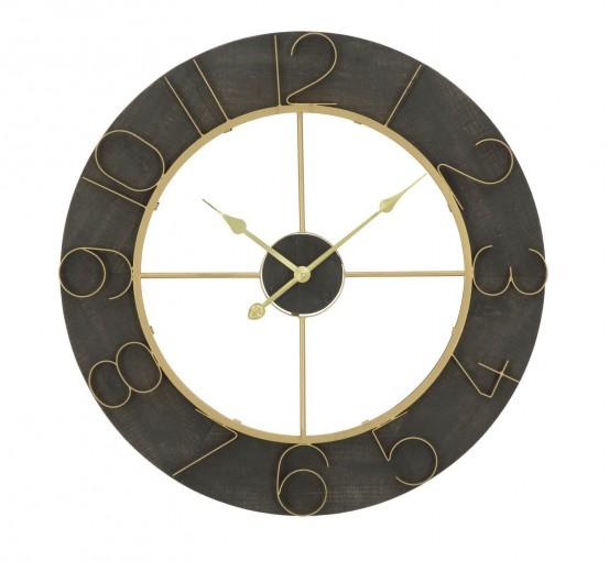 Ceas de perete Dark Glam Auriu, Ø 70 cm