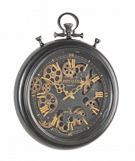 Ceas de perete Engrenage D40 Negru / Auriu, L40xl50 cm