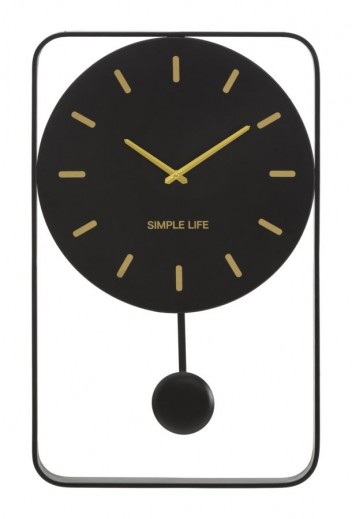 Ceas de perete Simple Life Negru, L40,5xl65,5 cm