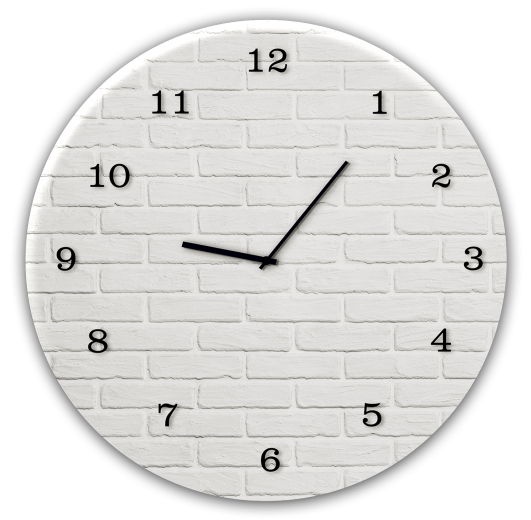 Ceas de perete White Brick GC019, Ø 30 cm