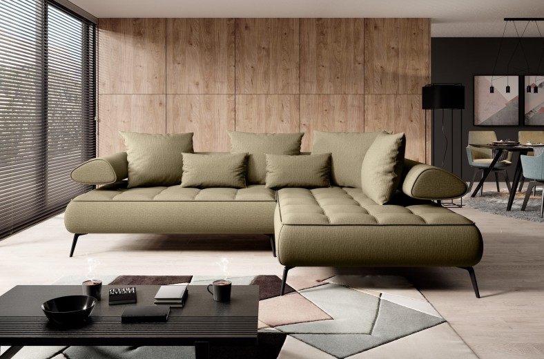 Coltar Fix, cu Sezlong pe Dreapta, Mecanism Electric Relax, Perne Incluse, Sedo L, l268xA224xH70-88 cm