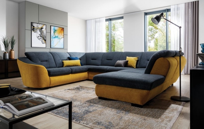 Coltar Vastolo XL Extensibil cu Arcuri Ondulate si Spuma Poliuretanica, Sezlong pe Dreapta, Suprafata de Dormit 270x131 cm, cu Lada si Sertar de Depozitare, l360xA280xH90 cm