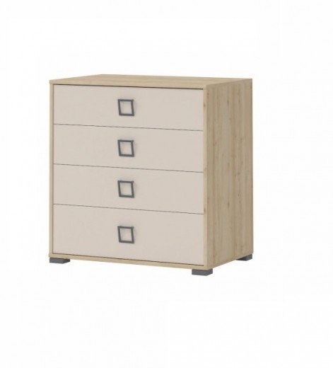 Comoda din pal cu 4 sertare, pentru copii, Kiki F4 Fag, l84xA56xH89 cm