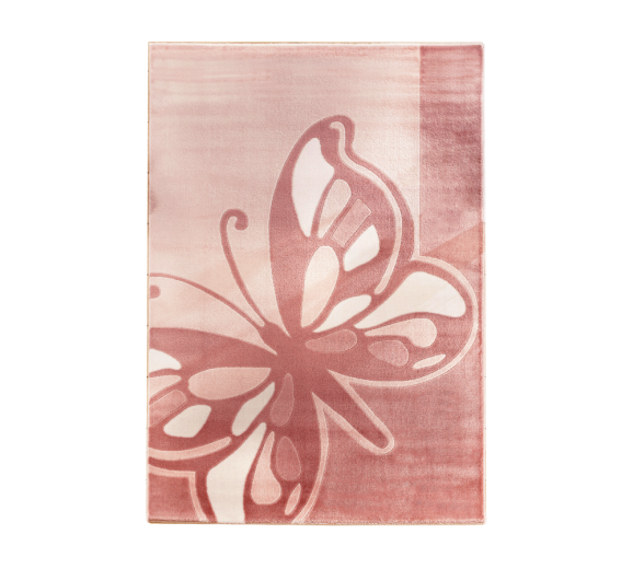 Covor pentru copii Butterfly Pink, 133 x 190 cm