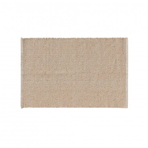 Covor din iuta si bumbac, Livio Natural / Alb, 60 x 90 cm