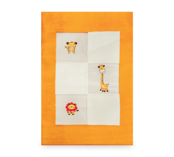 Covor pentru copii Cute Animals Orange / White, 120 x 180 cm